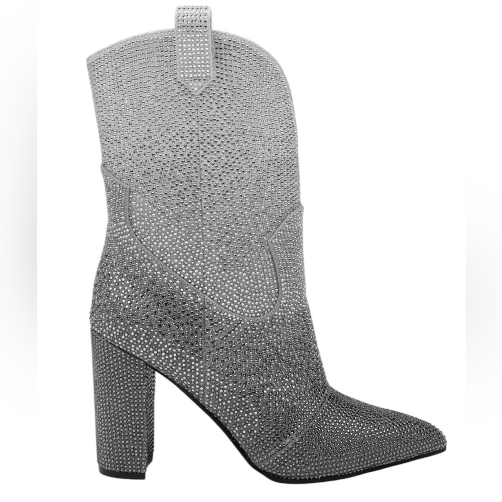Daniel X Diamond Johnny Guitar SMKGLT Heeled Boots Silver ombre Sz 11 NIB